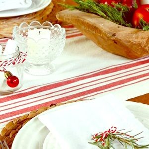 Red Stripe Cotton Table Runner